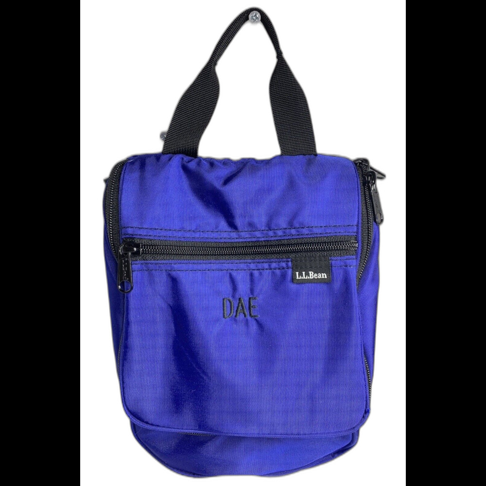 L.L. Bean Travel Hanging Toiletry Nylon Bag Blue Cosmetic Makeup Organizer Blue